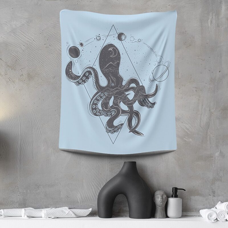 Bandeira Decorativa Polvo Lunar