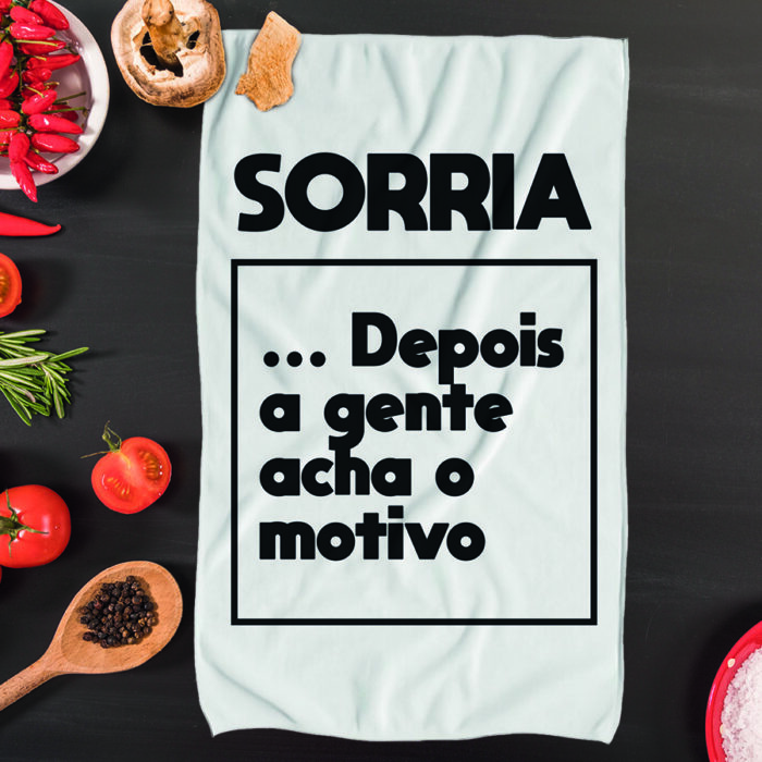 Pano de prato "Sorria"