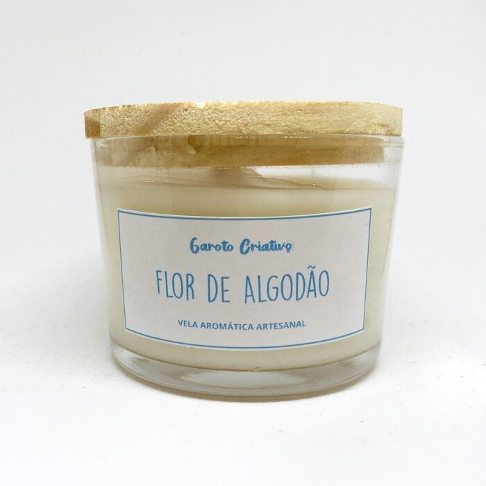 Vela Artesanal Flor de Algodão