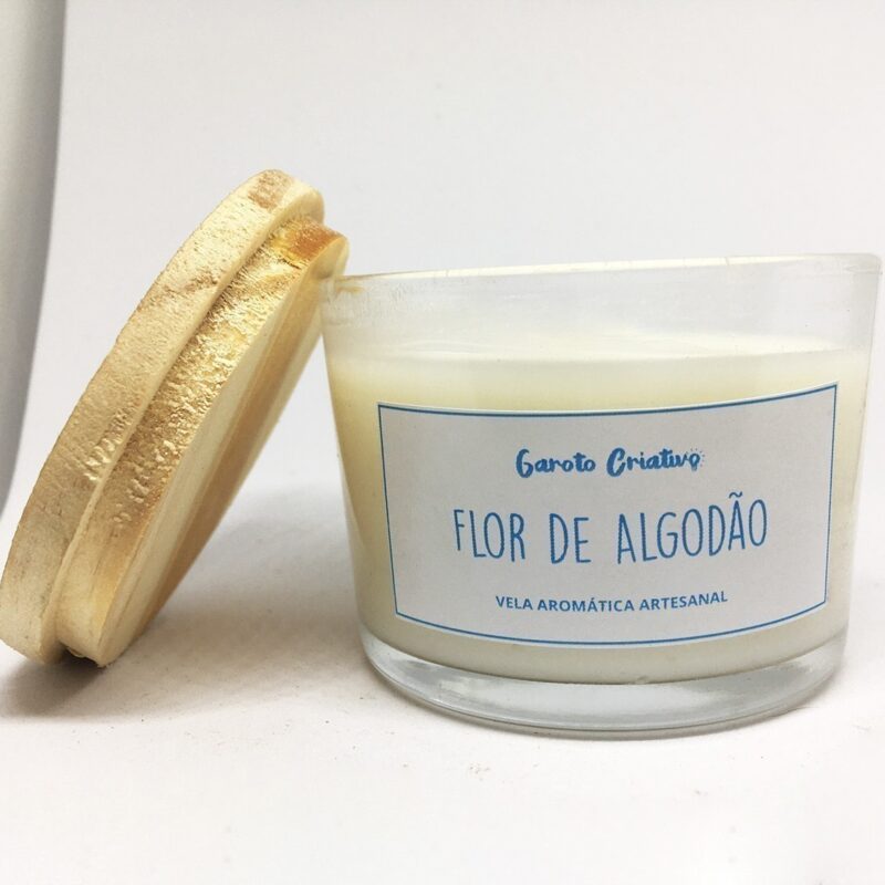 Vela Artesanal Flor de Algodão - Imagem 2