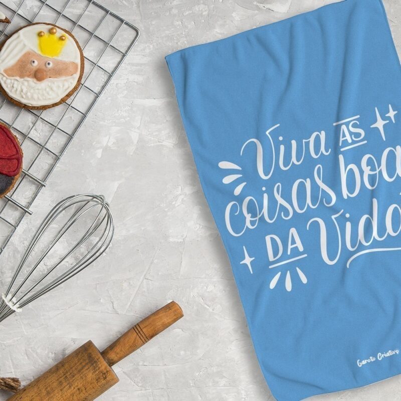 Pano de Prato "Viva" Azul - Imagem 2