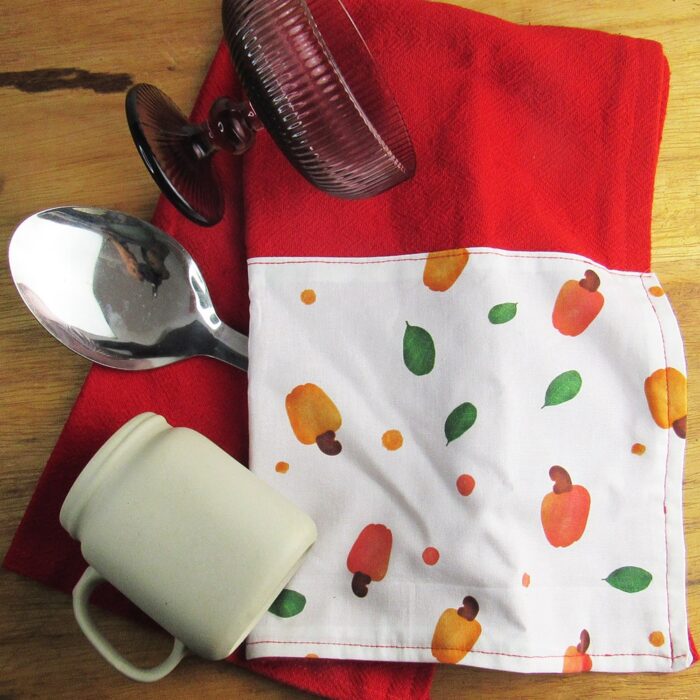 Pano de prato Caju – Vermelho G