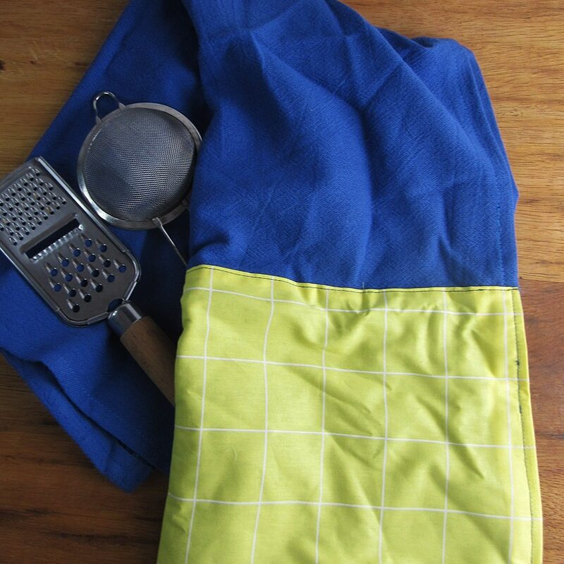 Pano de prato Grid Amarelo – Azul G - Imagem 2